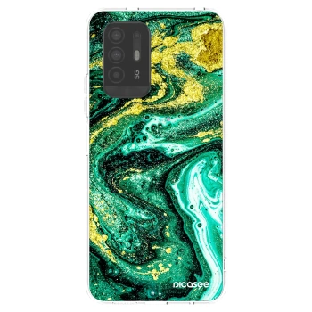Picasee silikonový průhledný obal pro OPPO A94 5G - Green Gold