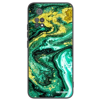 Picasee silikonový černý obal pro Xiaomi Poco M4 Pro - Green Gold