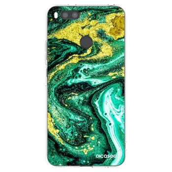 Picasee silikonový průhledný obal pro Xiaomi Redmi A1 - Green Gold