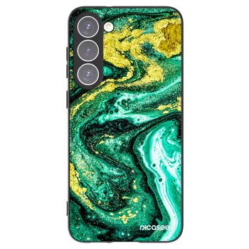 Picasee silikonový černý obal pro Samsung Galaxy S23+ 5G - Green Gold