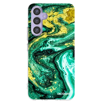 Picasee silikonový průhledný obal pro Samsung Galaxy A54 5G A546B - Green Gold