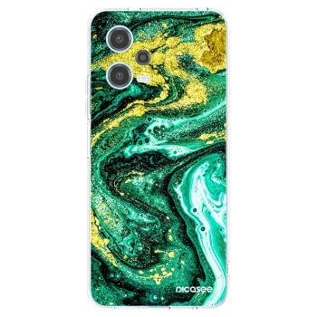 Picasee silikonový průhledný obal pro Xiaomi Redmi Note 12 5G - Green Gold