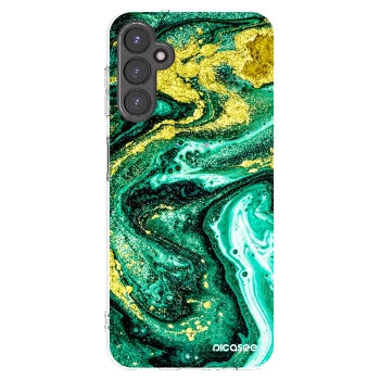 Picasee silikonový průhledný obal pro Samsung Galaxy A14 5G A146P - Green Gold