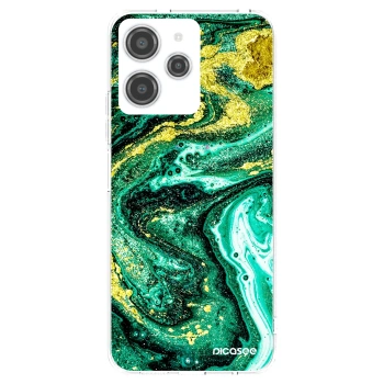 Picasee silikonový průhledný obal pro Xiaomi Redmi 12 4G - Green Gold