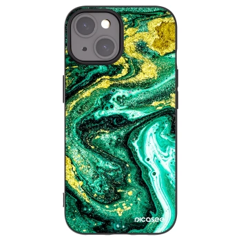Picasee silikonový černý obal pro Apple iPhone 15 - Green Gold