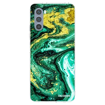 Picasee silikonový průhledný obal pro Motorola Moto G62 - Green Gold