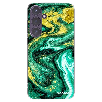 Picasee silikonový průhledný obal pro Samsung Galaxy S24+ S926B 5G - Green Gold