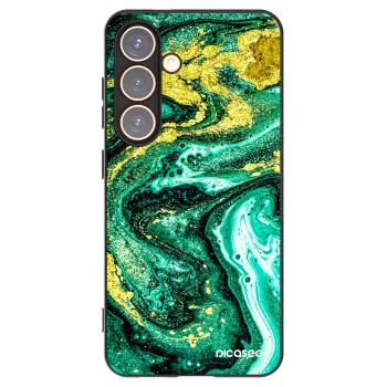 Picasee silikonový černý obal pro Samsung Galaxy S24 S921B 5G - Green Gold