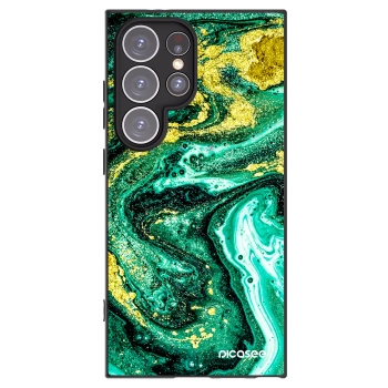 Picasee silikonový černý obal pro Samsung Galaxy S24 Ultra S928B 5G - Green Gold