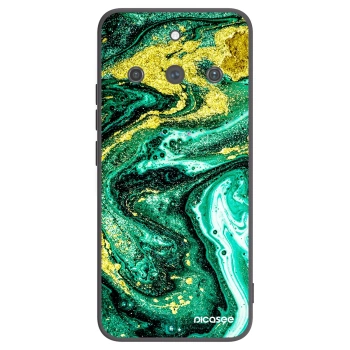 Picasee silikonový černý obal pro Realme 11 Pro+ - Green Gold