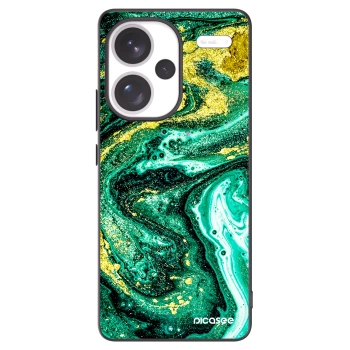 Picasee silikonový černý obal pro Xiaomi Redmi Note 13 Pro+ 5G - Green Gold