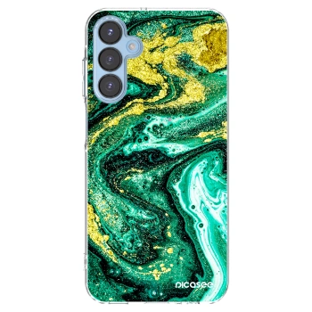 Picasee silikonový průhledný obal pro Samsung Galaxy A15 A156B 5G - Green Gold