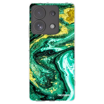 Picasee silikonový průhledný obal pro Xiaomi Redmi Note 13 Pro 4G - Green Gold