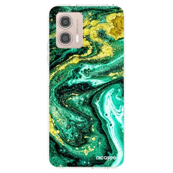 Picasee silikonový průhledný obal pro Motorola Moto G53 5G - Green Gold