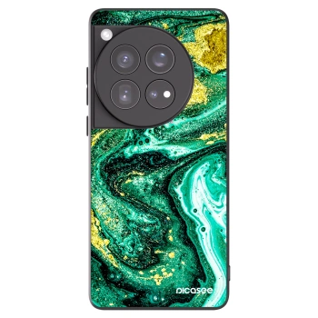 Picasee silikonový černý obal pro OnePlus 12 5G - Green Gold