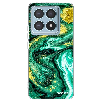 Picasee silikonový průhledný obal pro Xiaomi 14T Pro - Green Gold