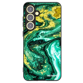 Picasee silikonový černý obal pro Samsung Galaxy S24 FE S721B - Green Gold