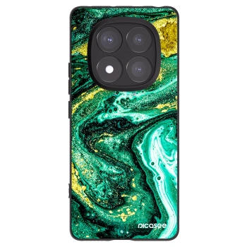 Picasee silikonový černý obal pro Xiaomi Redmi Note 14 Pro 5G - Green Gold