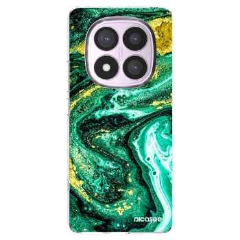 Picasee silikonový průhledný obal pro Xiaomi Redmi Note 14 Pro 5G - Green Gold