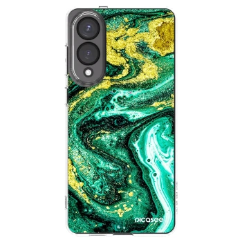 Picasee silikonový průhledný obal pro Samsung Galaxy S25 Edge 5G - Green Gold