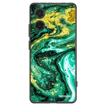 Picasee silikonový černý obal pro Motorola Moto G35 5G - Green Gold