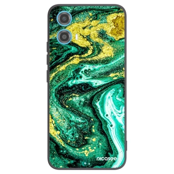 Picasee silikonový černý obal pro Motorola Moto G34 5G - Green Gold