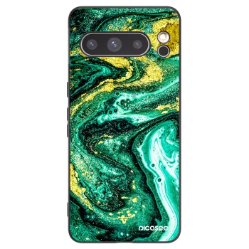 Picasee silikonový černý obal pro Google Pixel 8 Pro - Green Gold