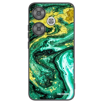 Picasee silikonový černý obal pro Xiaomi Poco F6 - Green Gold