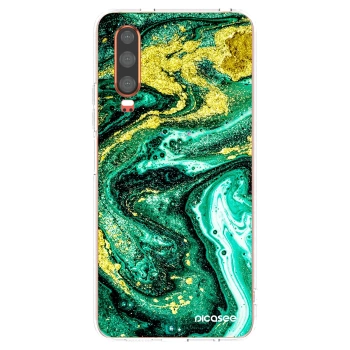 Picasee silikonový průhledný obal pro Huawei P30 - Green Gold