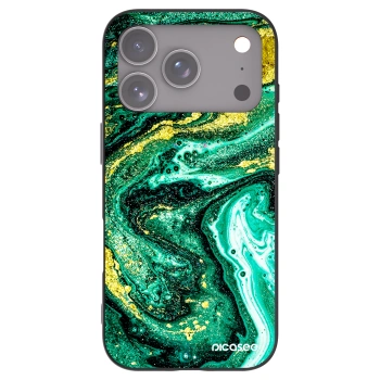Picasee silikonový černý obal pro Apple iPhone 17 Pro - Green Gold