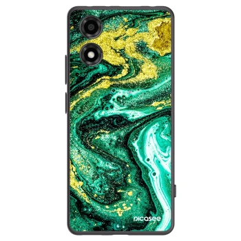 Picasee silikonový černý obal pro Motorola Moto E14 - Green Gold
