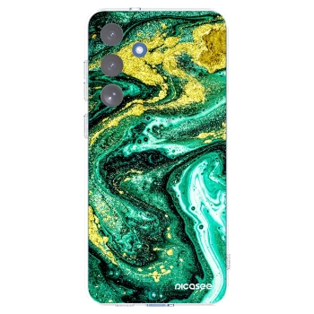 Picasee silikonový průhledný obal pro Samsung Galaxy S25 FE 5G - Green Gold