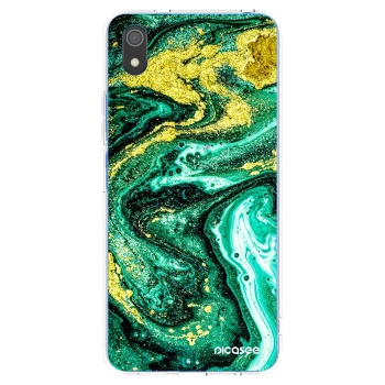 Picasee silikonový průhledný obal pro Xiaomi Redmi 7A - Green Gold