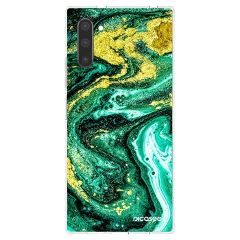 Picasee silikonový průhledný obal pro Samsung Galaxy Note 10 N970F - Green Gold