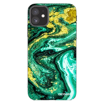 Picasee silikonový průhledný obal pro Apple iPhone 11 - Green Gold