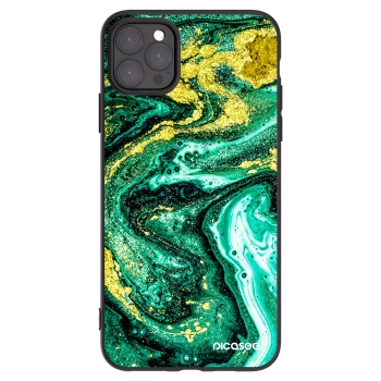 Picasee silikonový černý obal pro Apple iPhone 11 Pro Max - Green Gold
