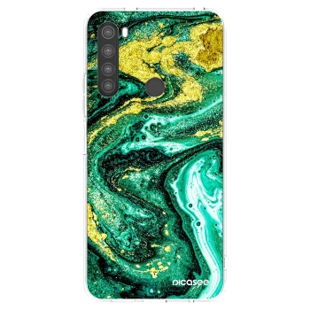 Picasee silikonový průhledný obal pro Xiaomi Redmi Note 8 - Green Gold