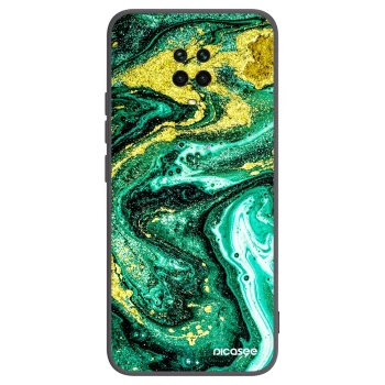 Picasee silikonový černý obal pro Xiaomi Redmi Note 9 Pro - Green Gold