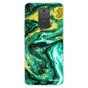 Picasee silikonový černý obal pro Xiaomi Redmi Note 9 - Green Gold