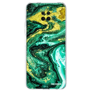 Picasee silikonový průhledný obal pro Xiaomi Redmi Note 9S - Green Gold