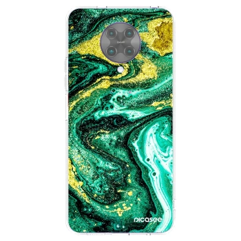 Picasee silikonový průhledný obal pro Xiaomi Poco F2 Pro - Green Gold