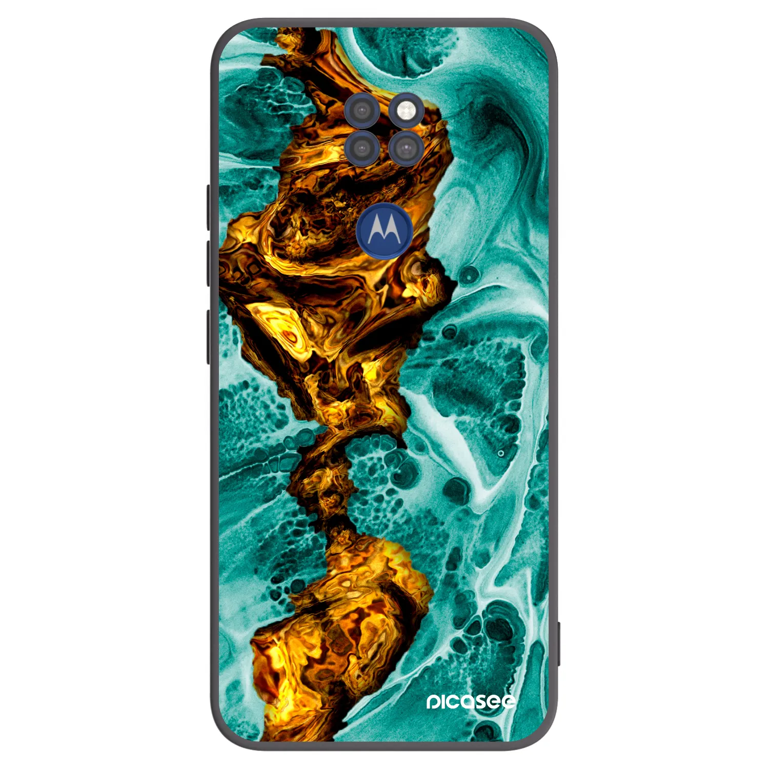 Picasee silikonový černý obal pro Motorola Moto G9 Play - Goldsky