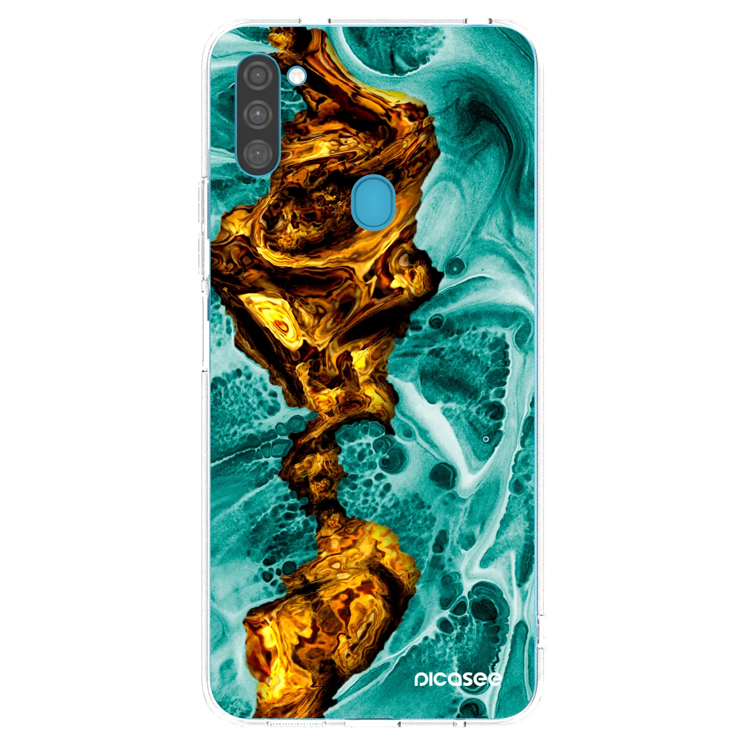 Picasee silikonový průhledný obal pro Samsung Galaxy M11 - Goldsky
