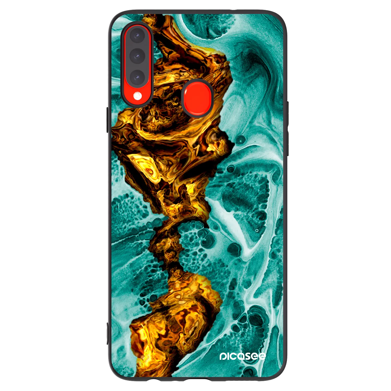 Picasee silikonový černý obal pro Samsung Galaxy A20s - Goldsky
