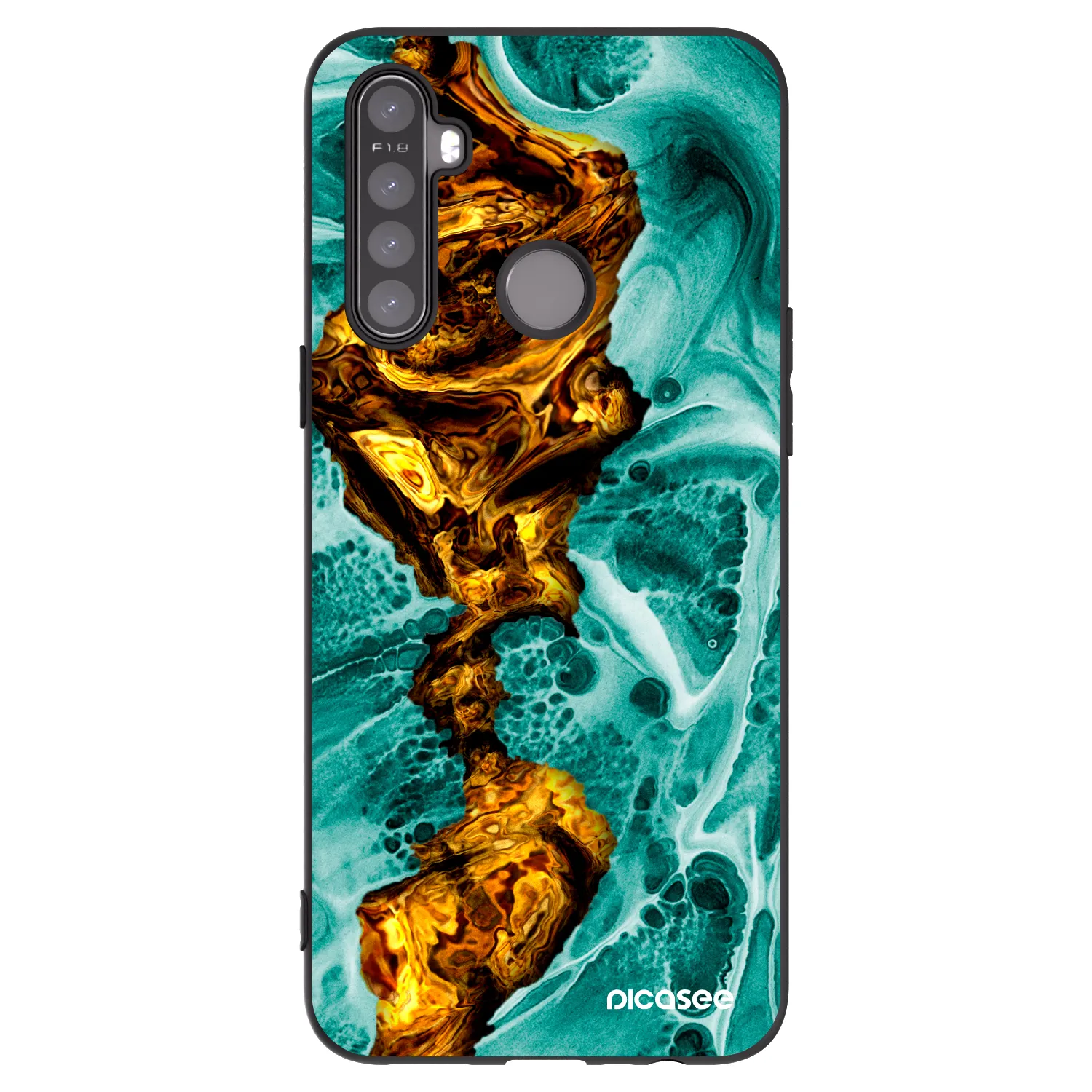 Picasee silikonový černý obal pro Realme 5 - Goldsky