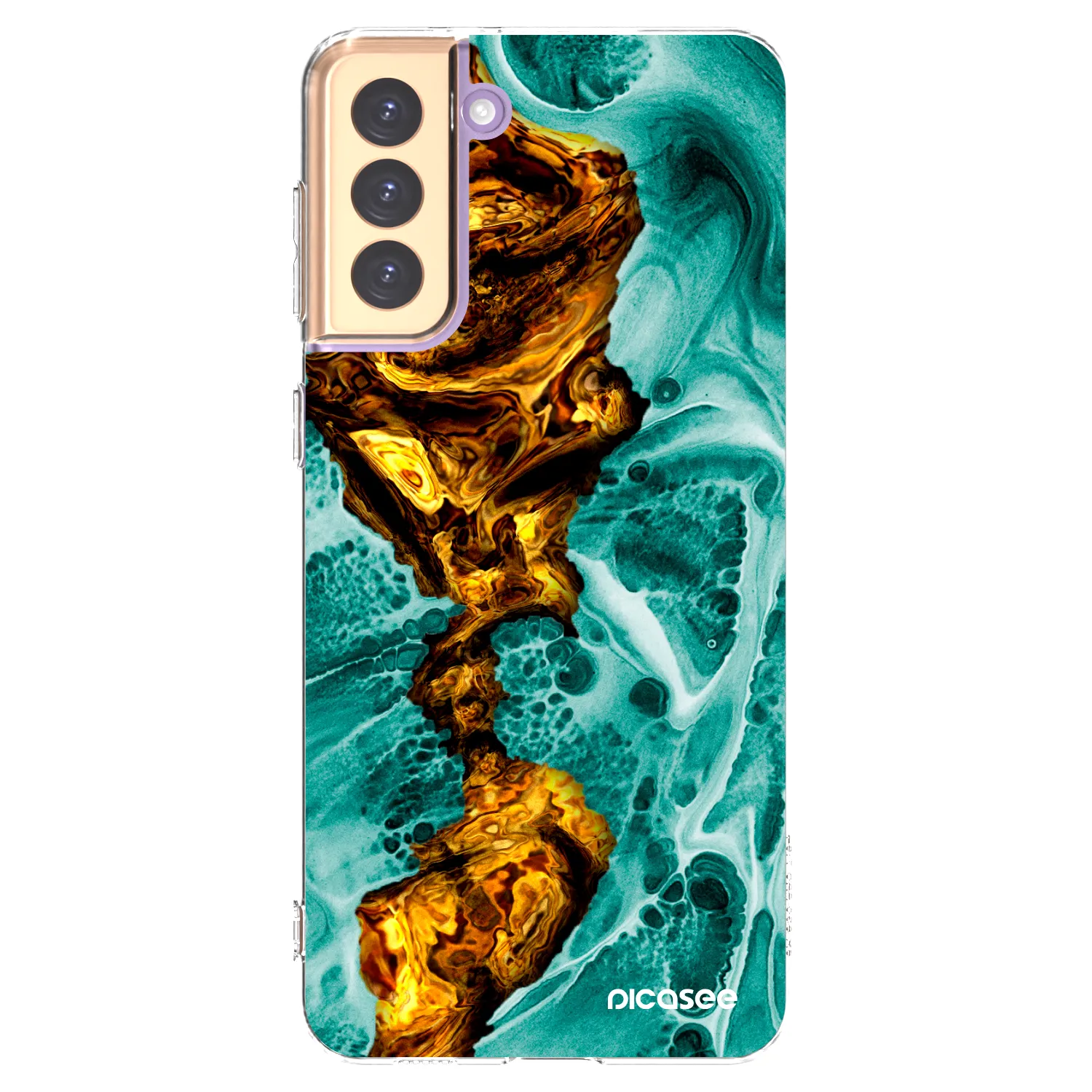 Picasee silikonový průhledný obal pro Samsung Galaxy S21+ 5G G996F - Goldsky