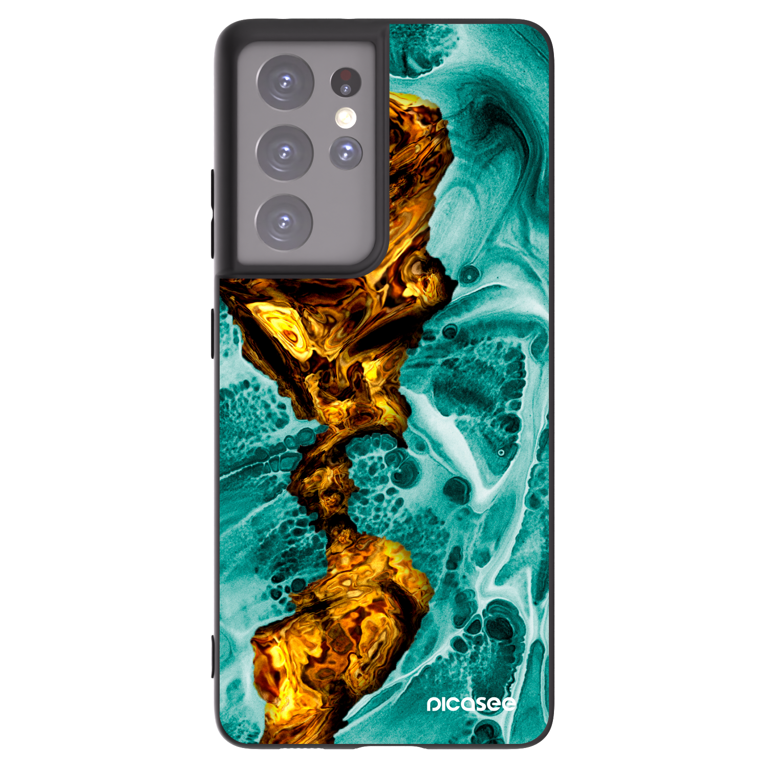Picasee silikonový černý obal pro Samsung Galaxy S21 Ultra 5G G998B - Goldsky
