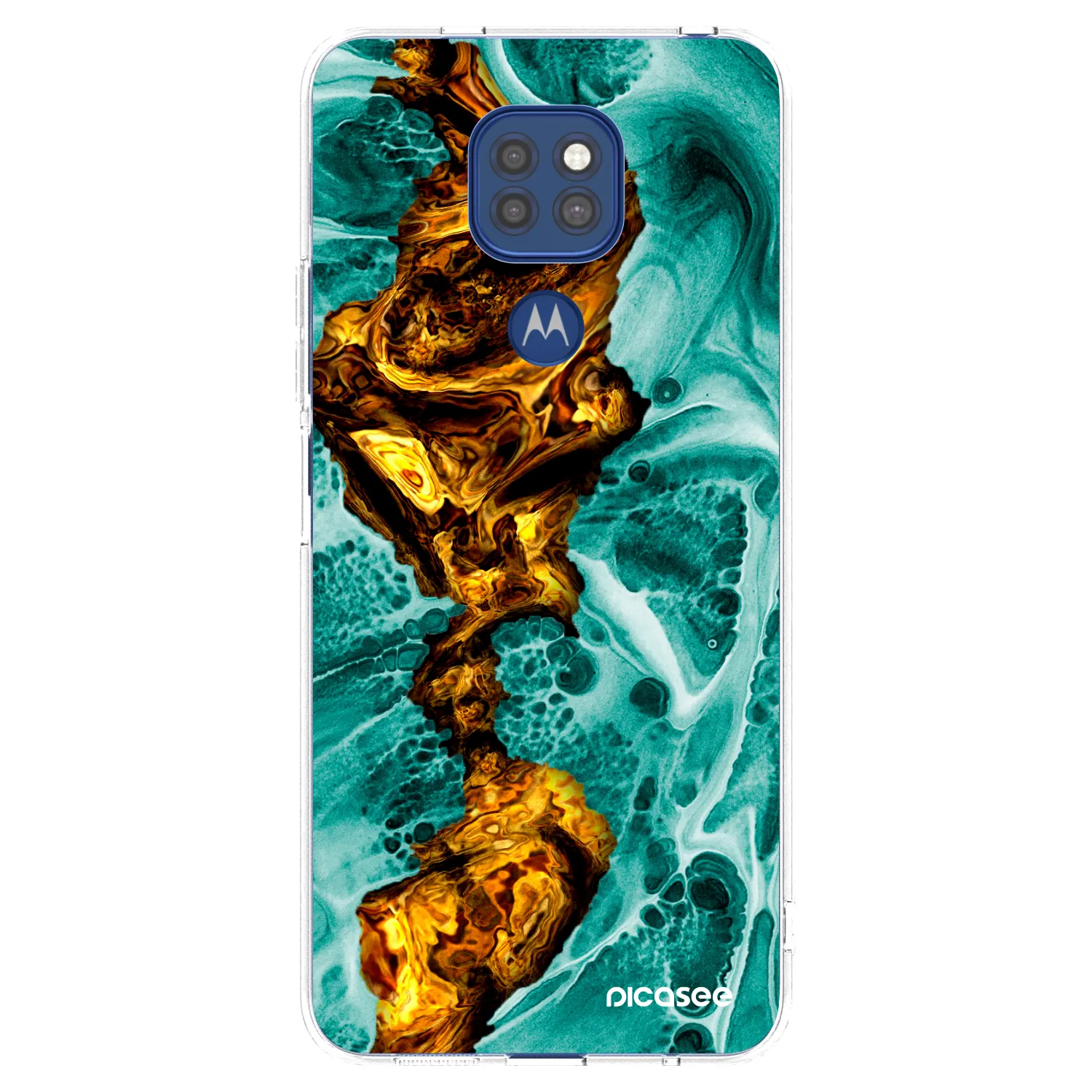 Picasee silikonový průhledný obal pro Motorola Moto G9 Play - Goldsky