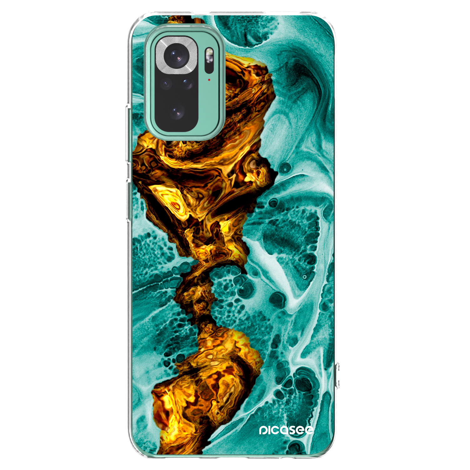 Picasee silikonový průhledný obal pro Xiaomi Redmi Note 10 Pro - Goldsky