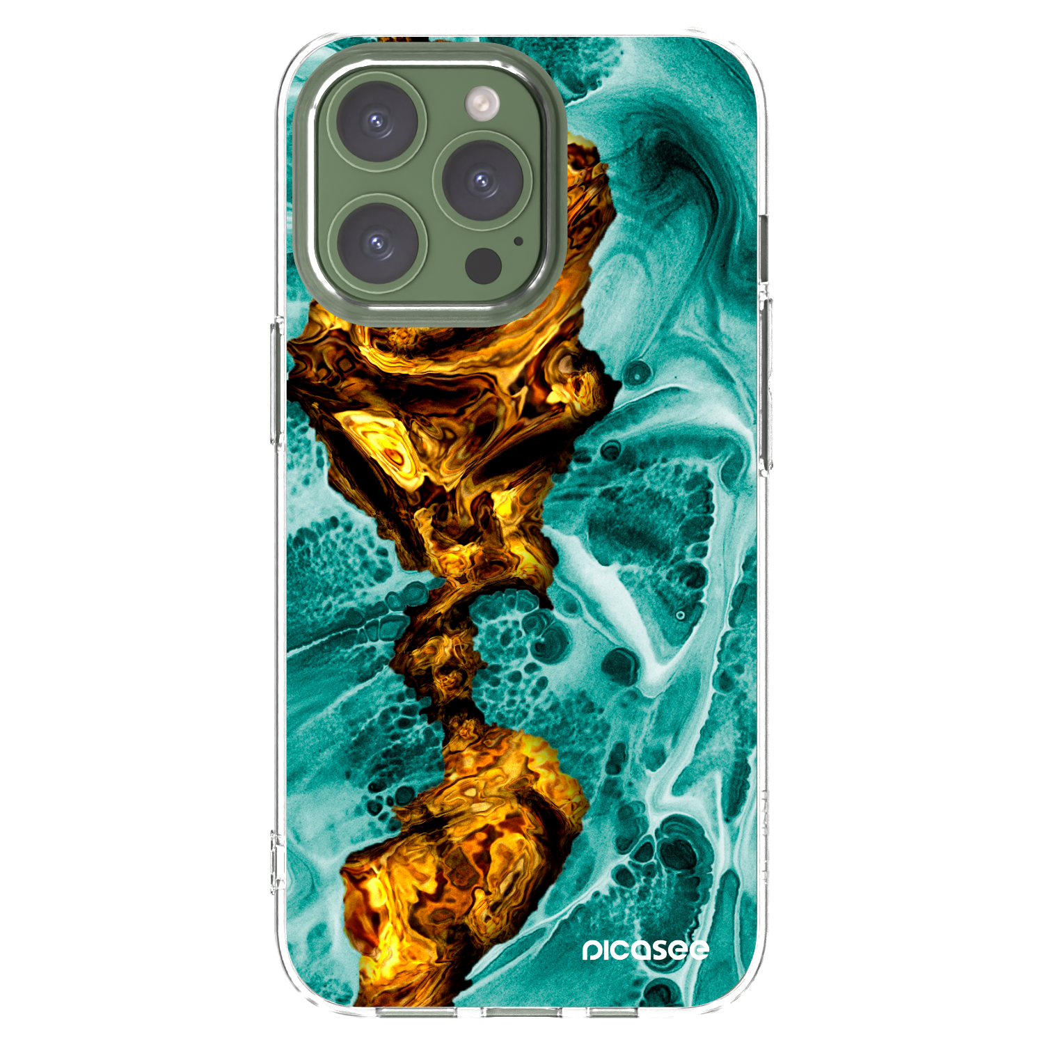 Picasee silikonový průhledný obal pro Apple iPhone 13 Pro - Goldsky